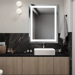 LED Lighted Bathroom Wall Mounted Mirror with High Lumen+Anti-Fog Separately Control+Dimmer Function