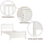 Wood PlatformTwin Bed White