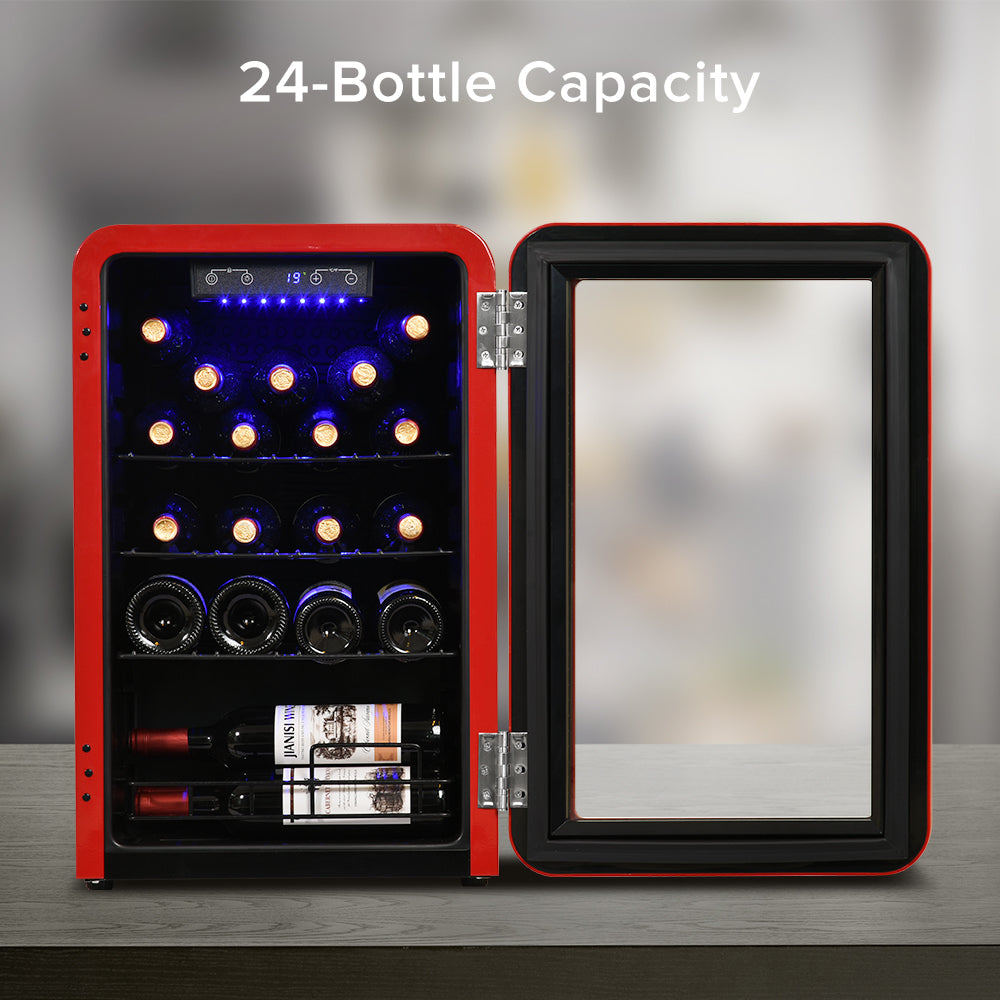 Countertop Freestanding Wine Cellars Red