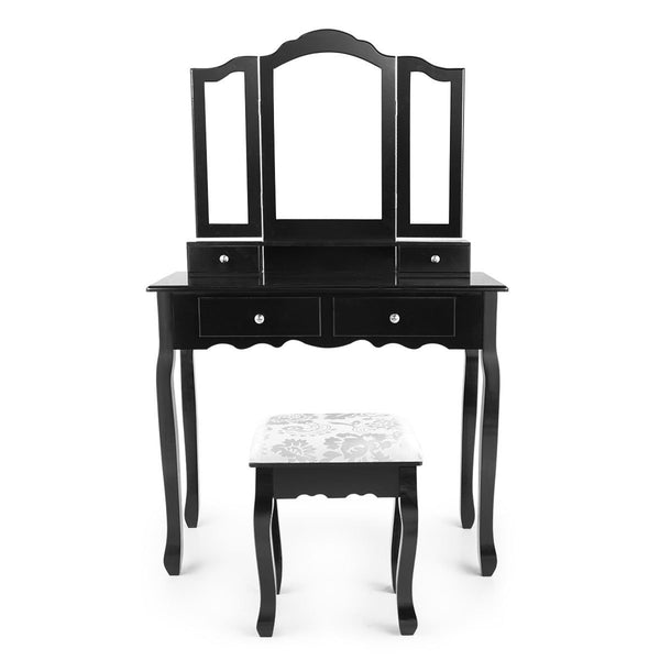 Makeup Vanity Table with Mirror With Stool & 4 Drawers