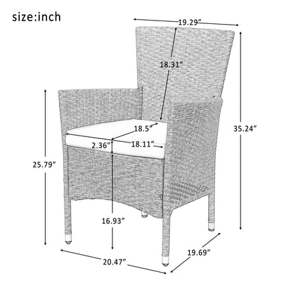 U-STYLE Outdoor Wicker Dining Set (7 Pcs)