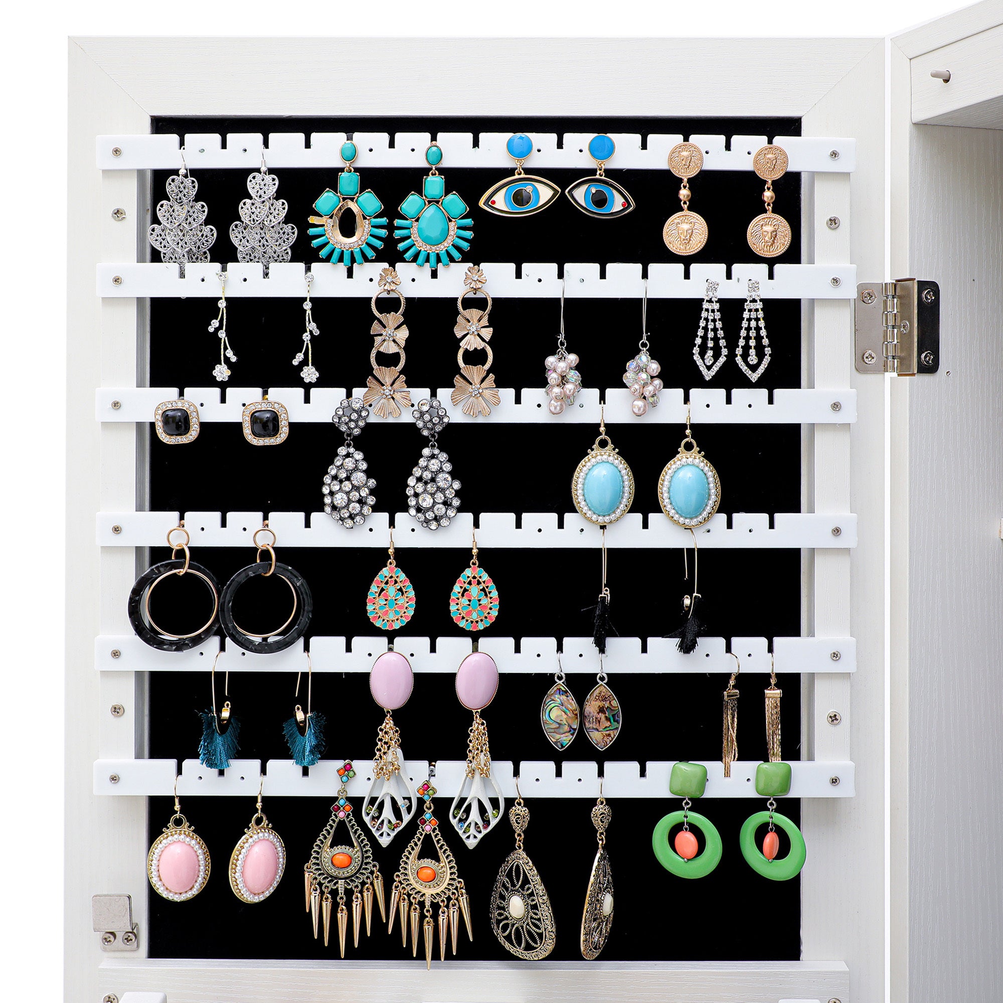 Fashion Simple Jewelry Storage Mirror Cabinet With LED Lights