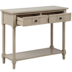 TREXM Daisy Series Console Table Traditional Design with Two Drawers and Bottom Shelf (Retro Grey)