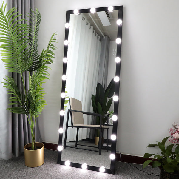 Hollywood Style Full Length Vanity Mirror With LED light bulbs Black