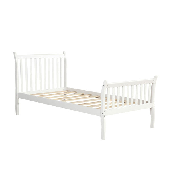 Platform Twin Bed Frame Mattress Foundation (White)