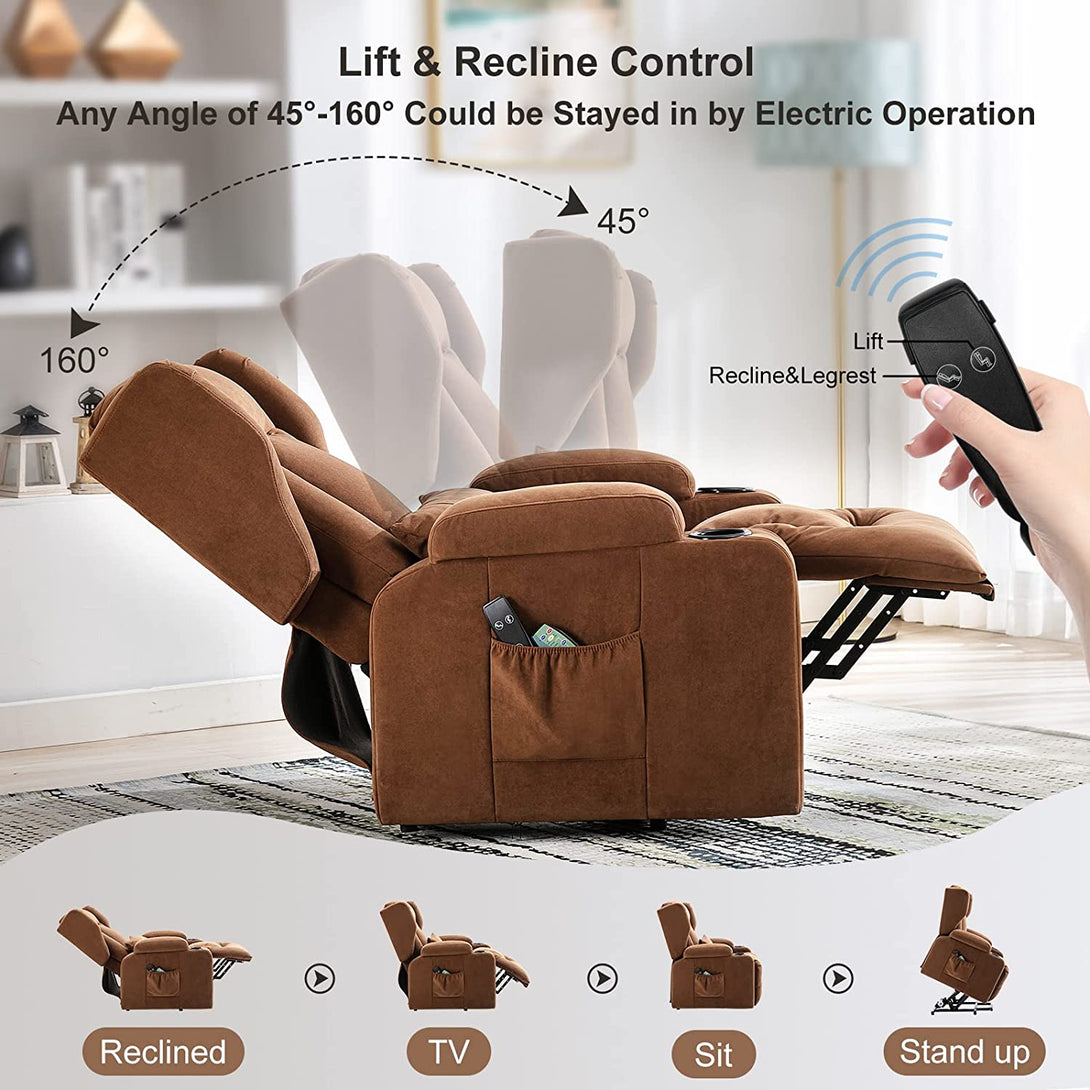 Comhoma Power Lift Recliner Sofa with Heated Massage WMT H1150