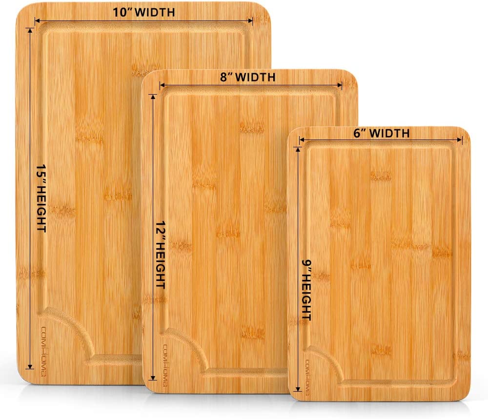 Comhoma Bamboo Cutting Board (3 Piece Set)
