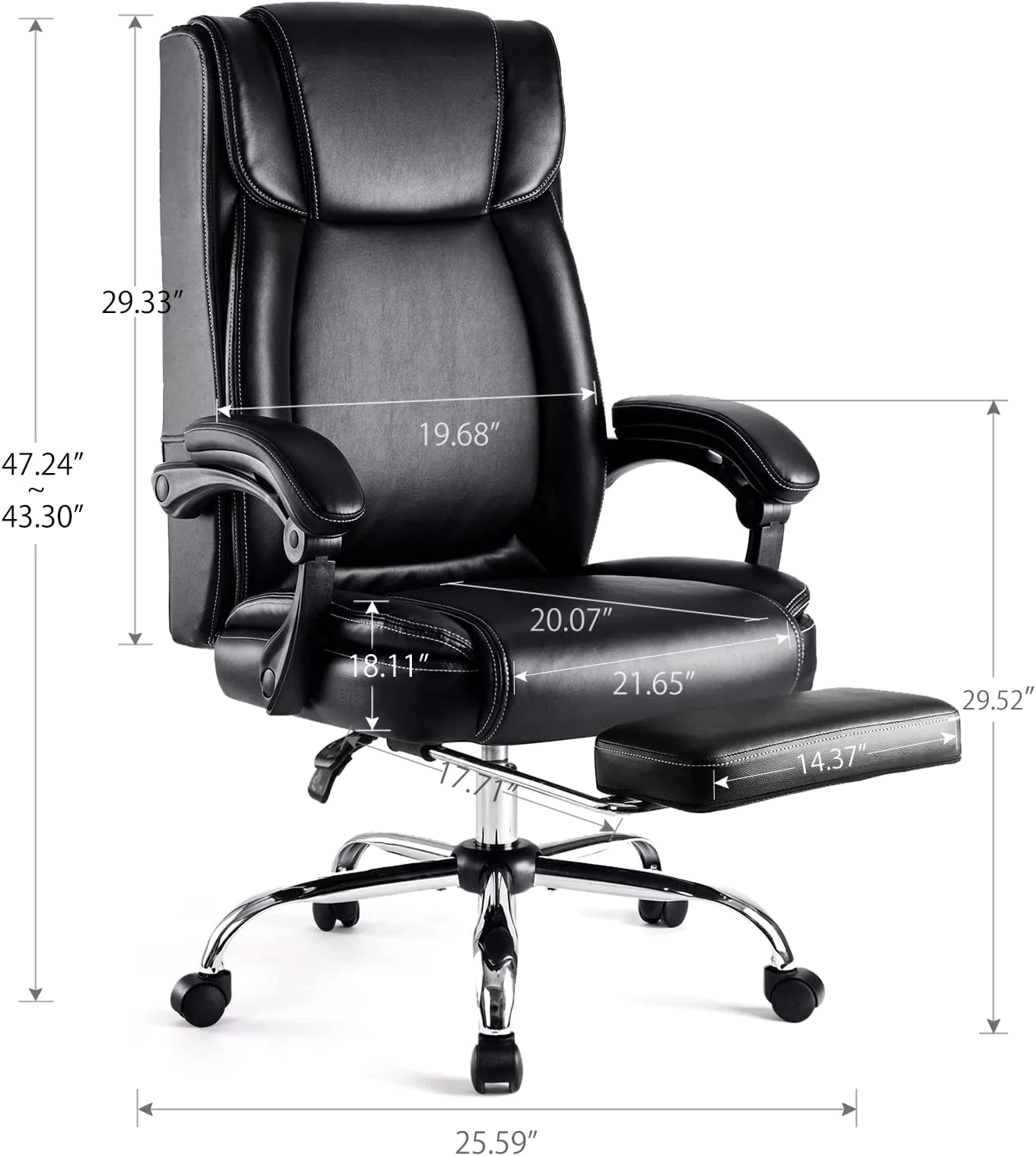 COMHOMA Office Chair with Footrest CH8252