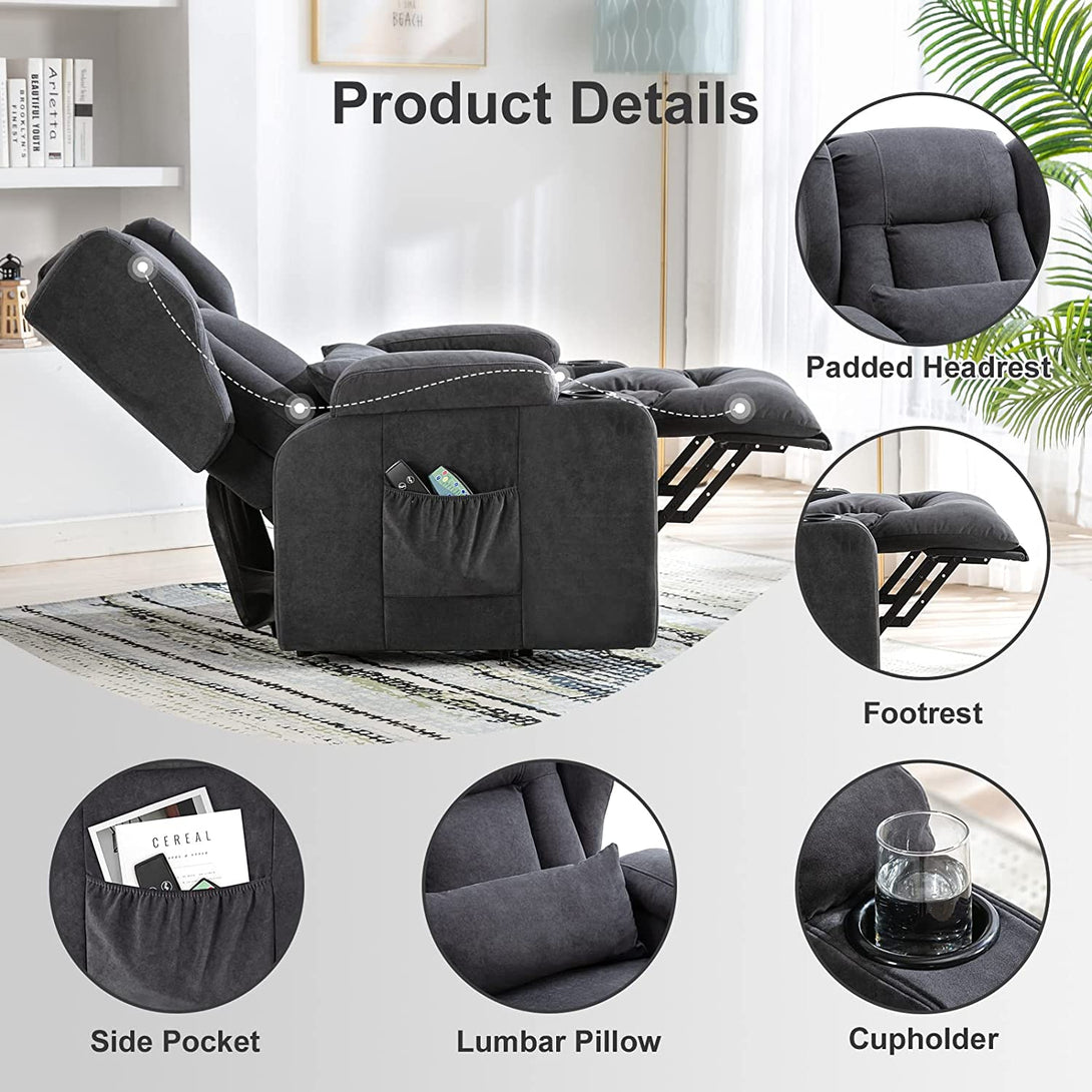 Comhoma Power Lift Recliner Sofa with Heated Massage WMT H1150