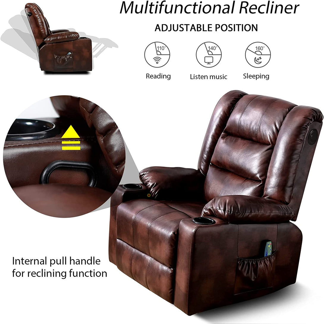 ComHoma Massage Recliner Chair with Speaker WMT