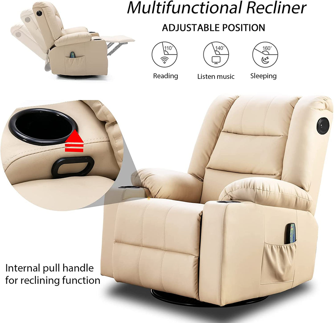 ComHoma Massage Recliner Chair with Speaker WMT