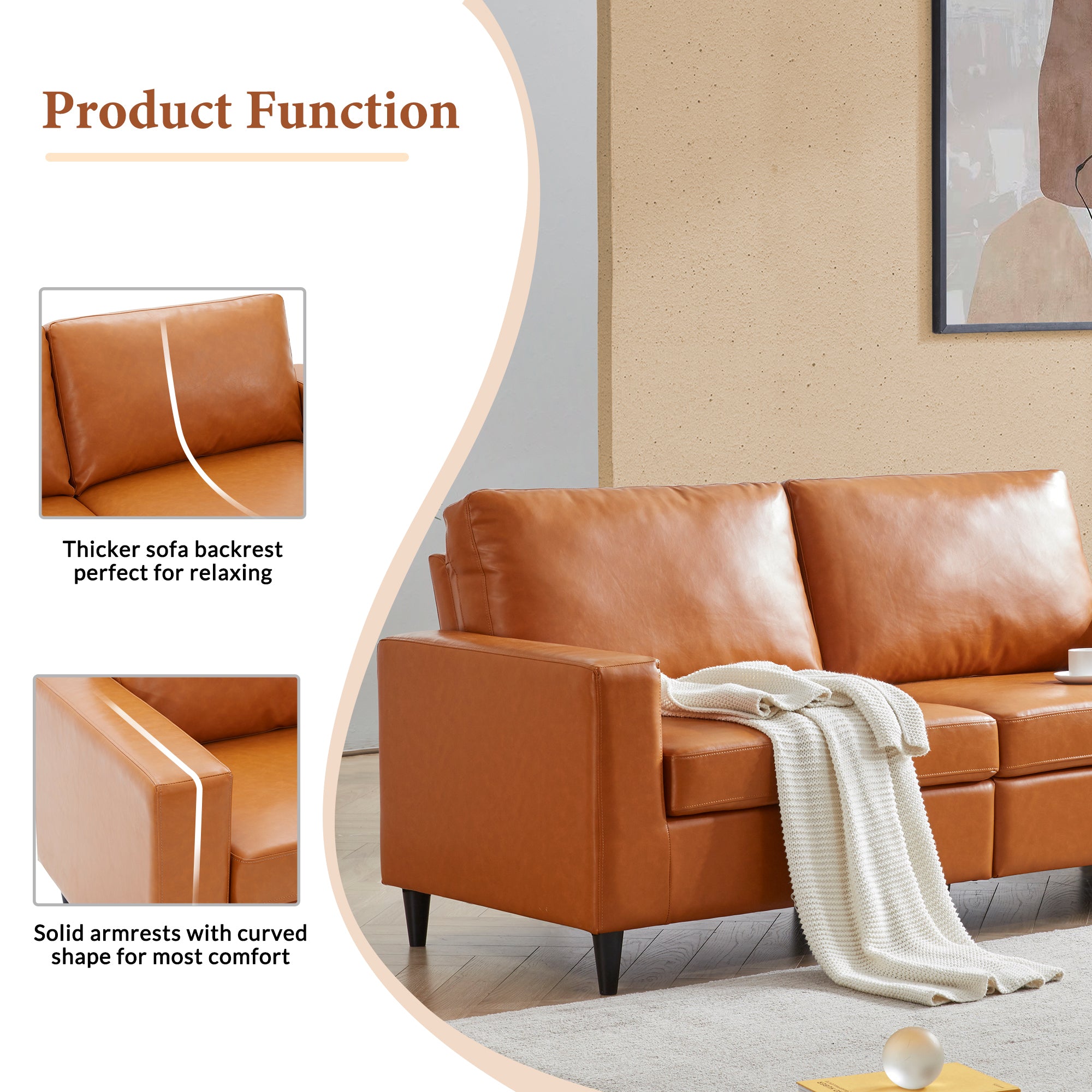 Giga Modern Style PU Leather Upholstered Loveseat Sets