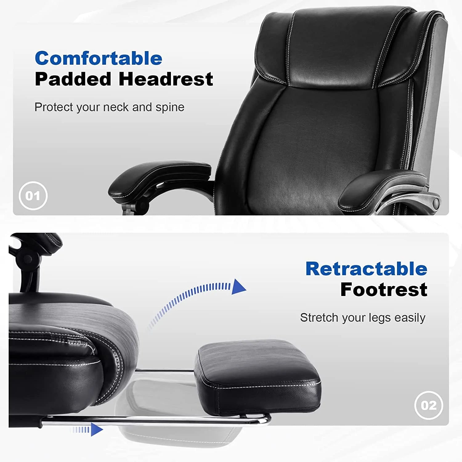 COMHOMA Office Chair with Footrest CH8252
