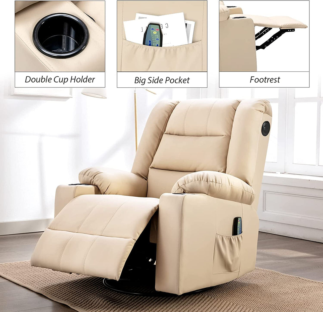 ComHoma Massage Recliner Chair with Speaker WMT