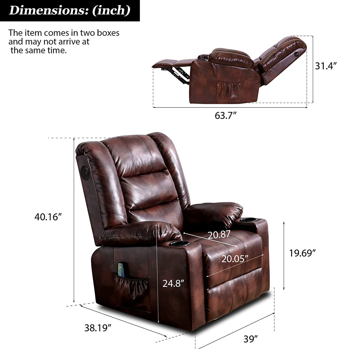 ComHoma Massage Recliner Chair with Speaker WMT