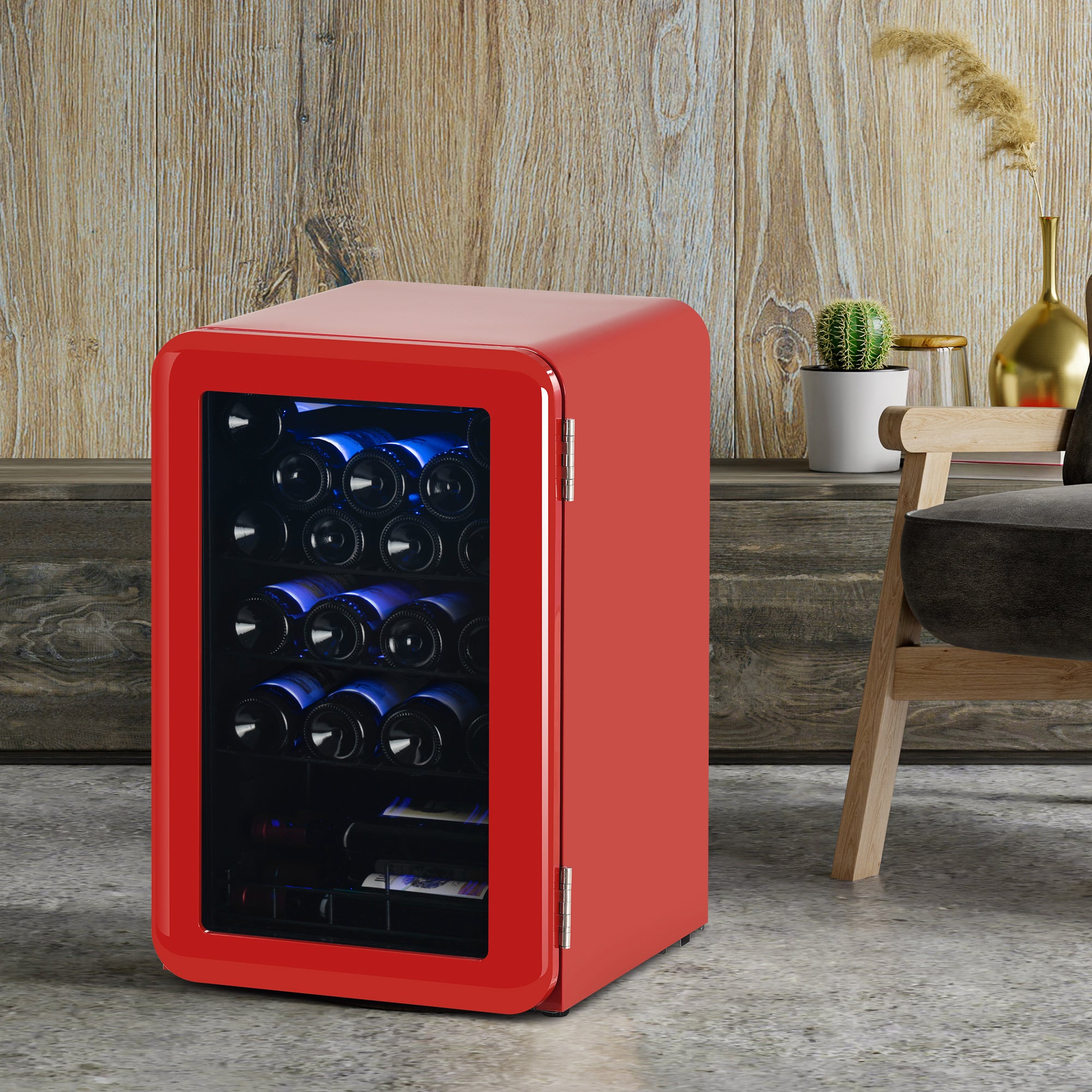 Countertop Freestanding Wine Cellars Red
