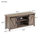 TV Stand，Barn door modern &farmhousewood entertainment center，  Console for Media,removable door panel & living room with for tvs up to 60'',oak