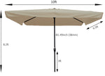 Rectangular Patio Umbrella, Beige