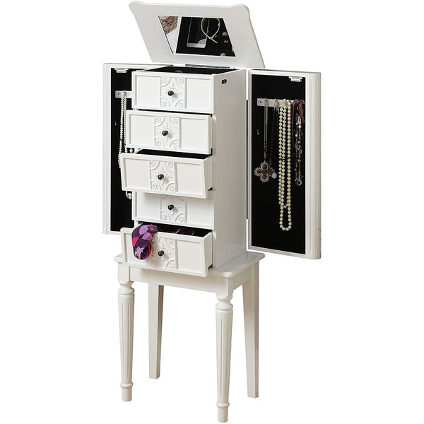 Jewelry Armoire, White