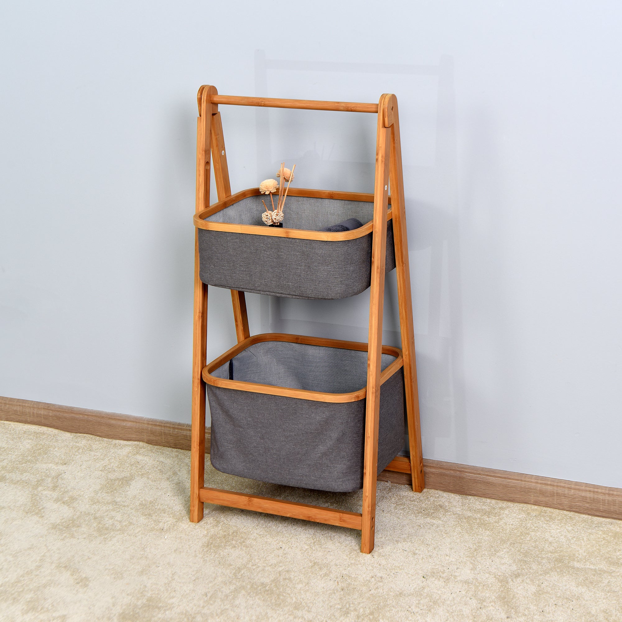 2-Tier Storage Bamboo Rack