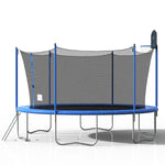 Outdoor Trampoline with Basketball Hoop 14FT, Blue