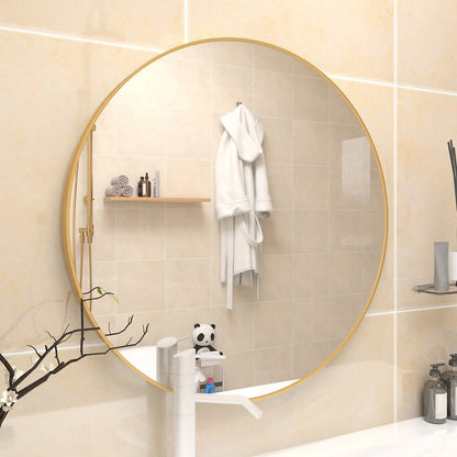 32" Wall Circle Mirror Golden