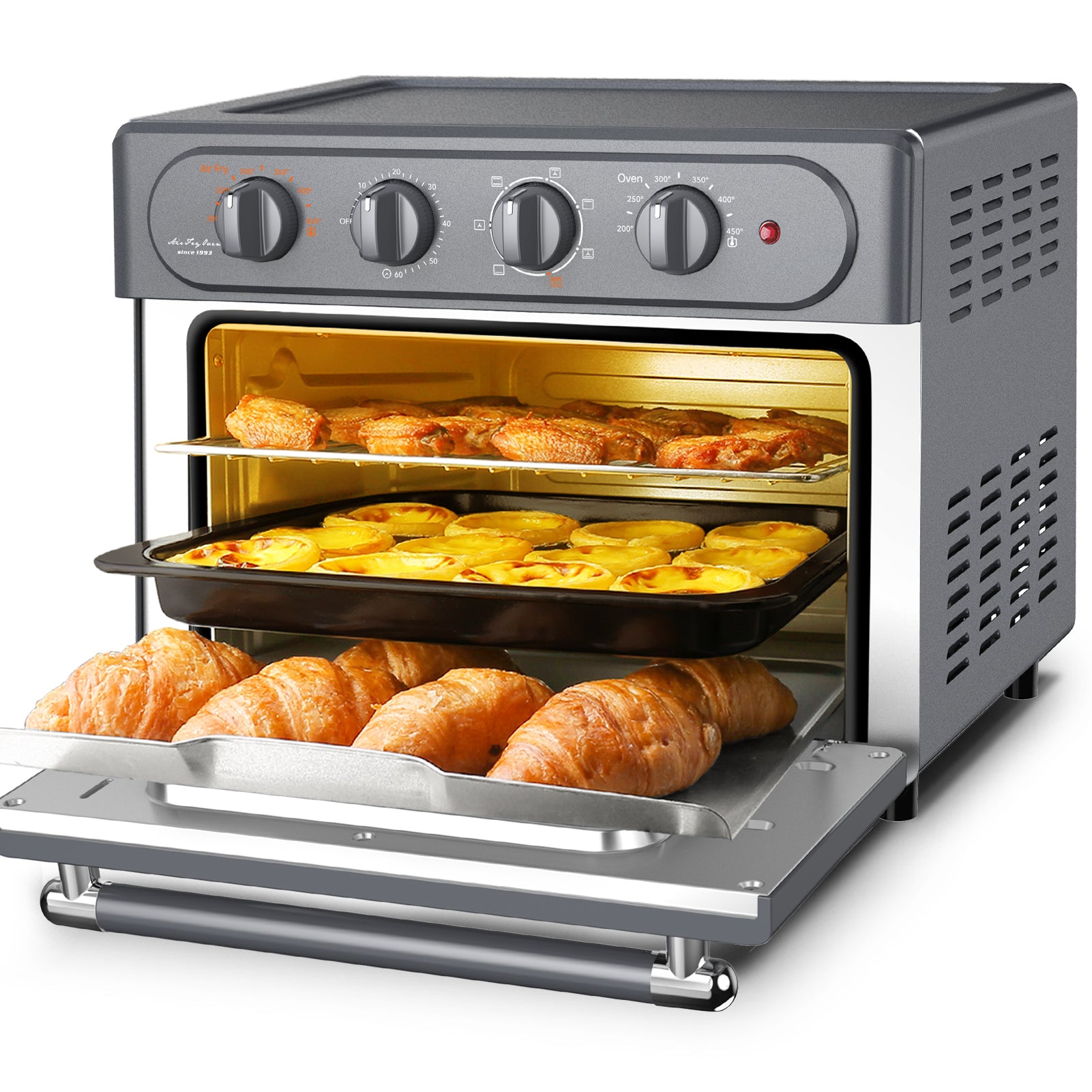 Air Fryer Toaster Oven Combo, Gray