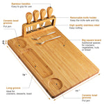7 Piece Bamboo Cheese Board Set With Knives