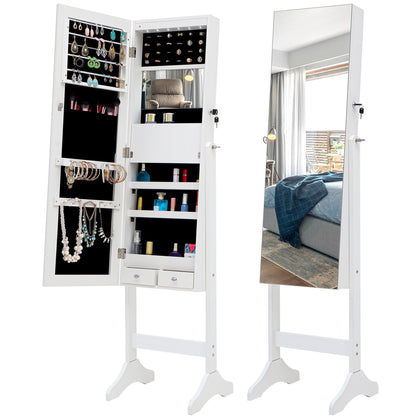 Fashion Simple Jewelry Storage Mirror Cabinet With LED Lights