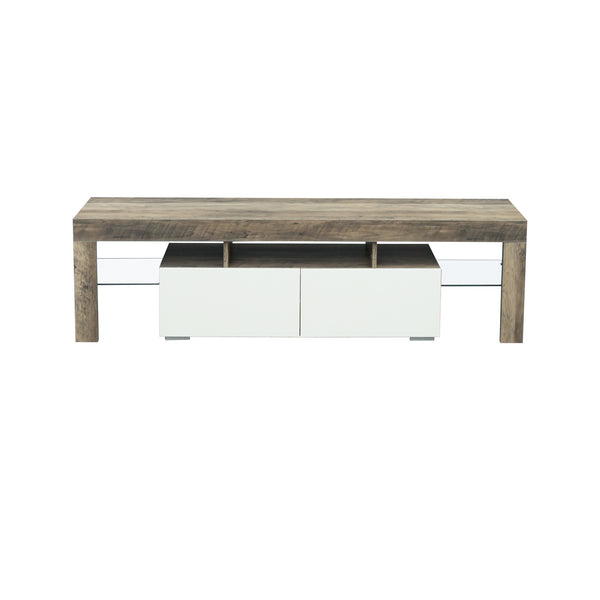 Living Room Furniture TV Stand Cabinet,Gray Walnet,White