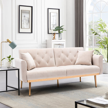 Giga Loveseat Sofa With Rose Gold Metal Feet