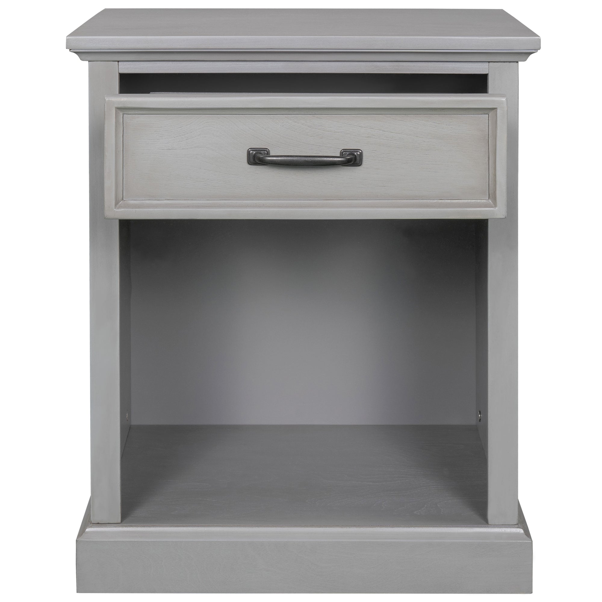 Old Paint Style Modern Wooden Nightstand Gray