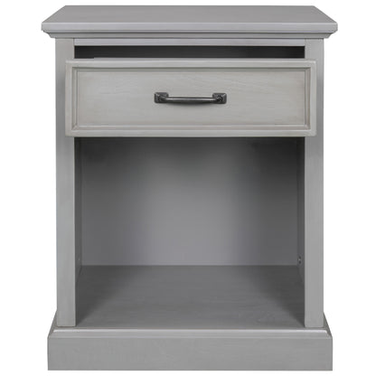 Old Paint Style Modern Wooden Nightstand Gray