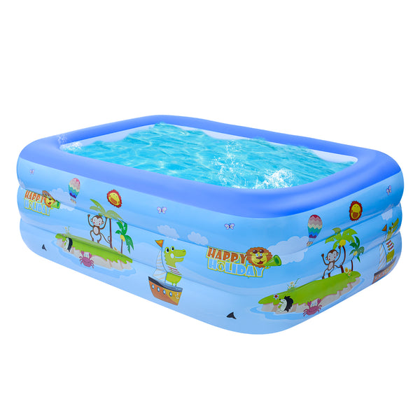 Inflatable Swimming Pool Three-layer Printing, Blue