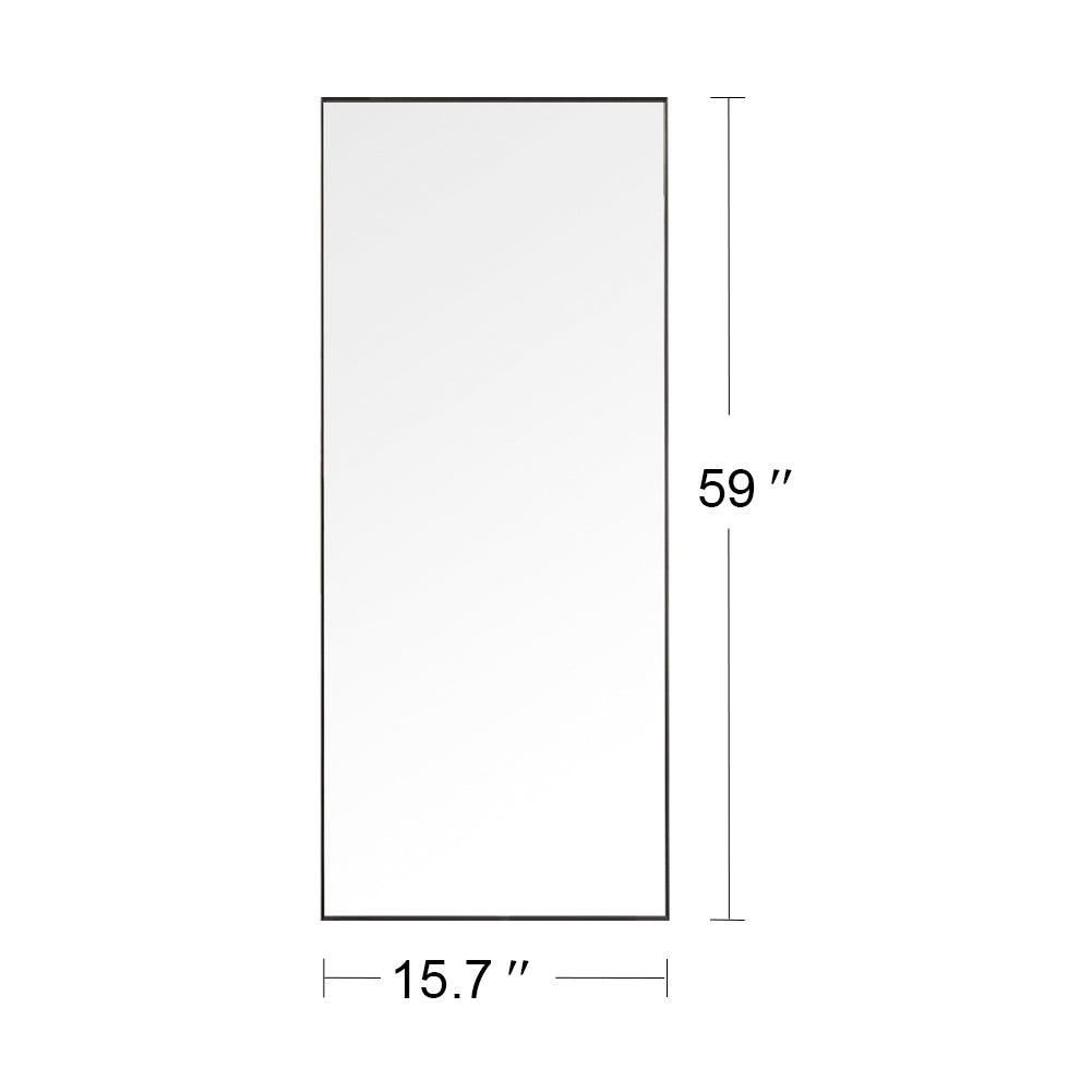 59" x 15.7" Full Length Mirror Floor Mirror Black Aluminum