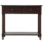 TREXM Daisy Series Console Table Traditional Design with Two Drawers and Bottom Shelf (Espresso)