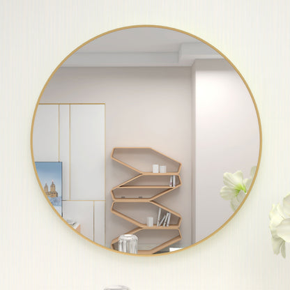 32" Wall Circle Mirror Golden