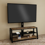 Wooden Storage Tv Stand Black Tempered Glass Height Adjustable Universal Swivel Entertainment Center With Mount TV Stand