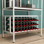 Industrial Modern Freestanding Bar Wine Rack Table, Dark Brown