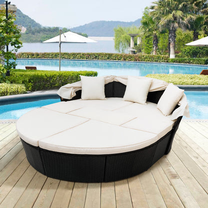 Outdoor Rattan Daybed Sunbed Set
