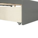 Platform full bed with drawers, gray