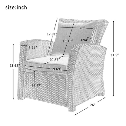 U-STYLE Outdoor Patio Furniture Set （4Pcs）