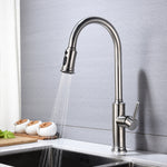 Pullout Spray Kitchen Faucet // NS01-White
