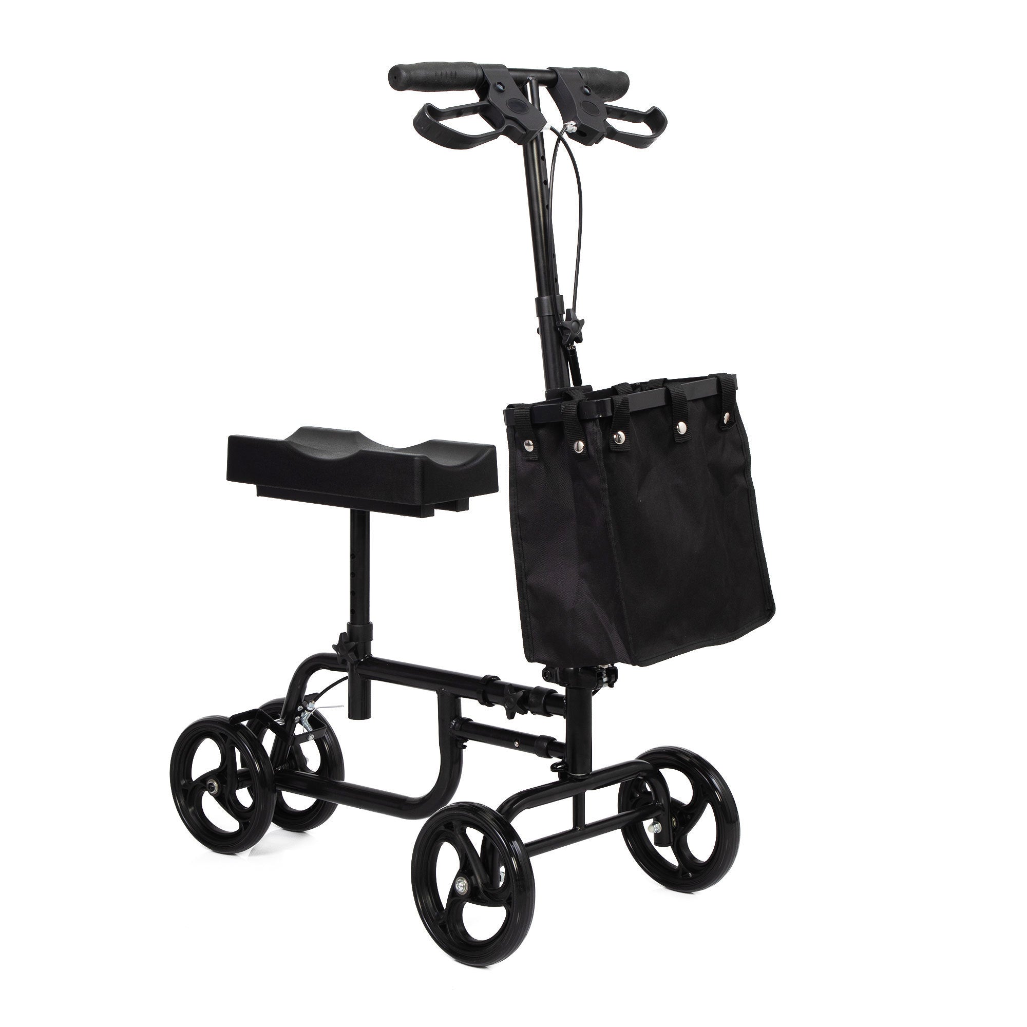 Folding Knee Scooter, Steerable Leg Walker, Black