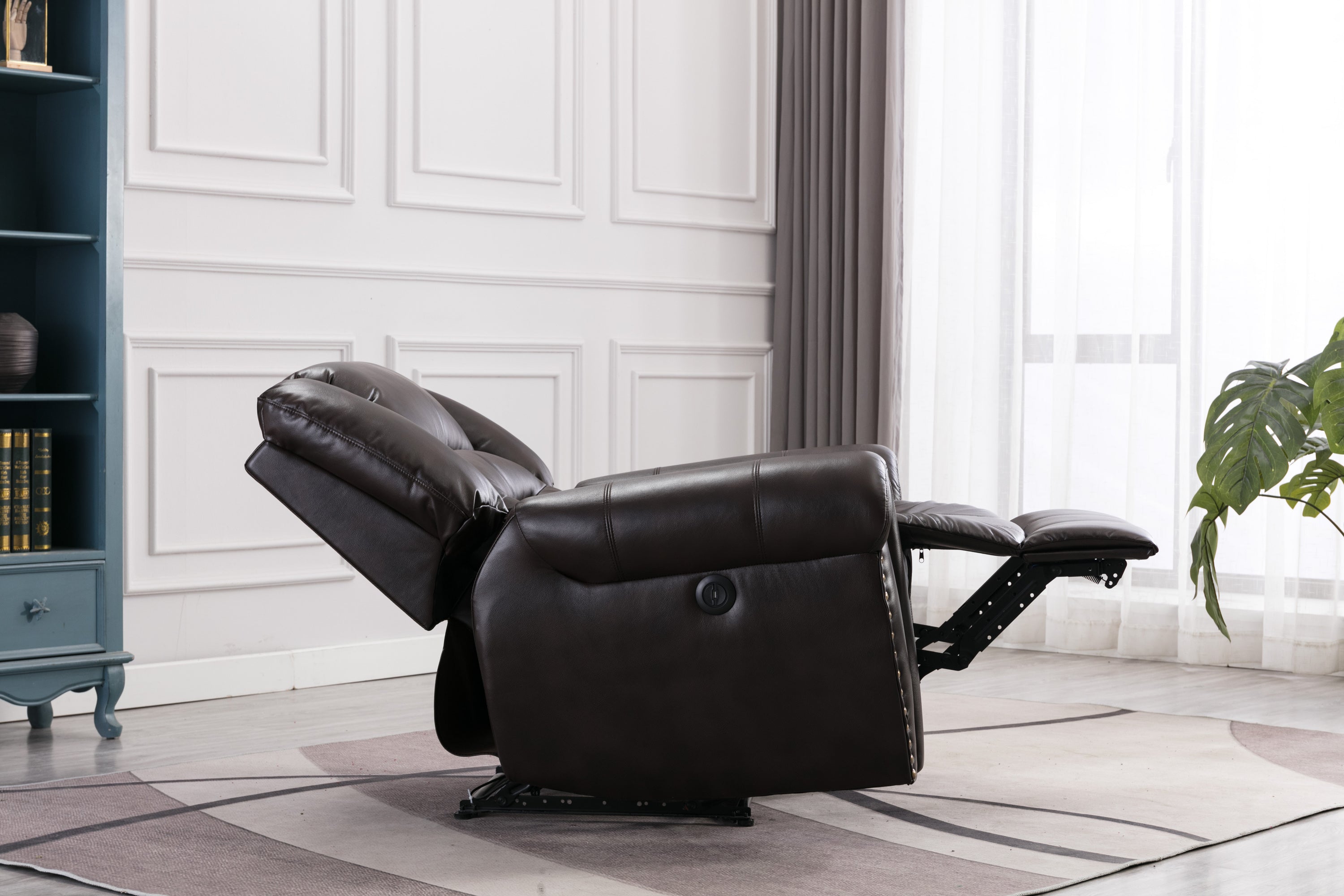 Breathable Bonded Leather Electric Single Recliner