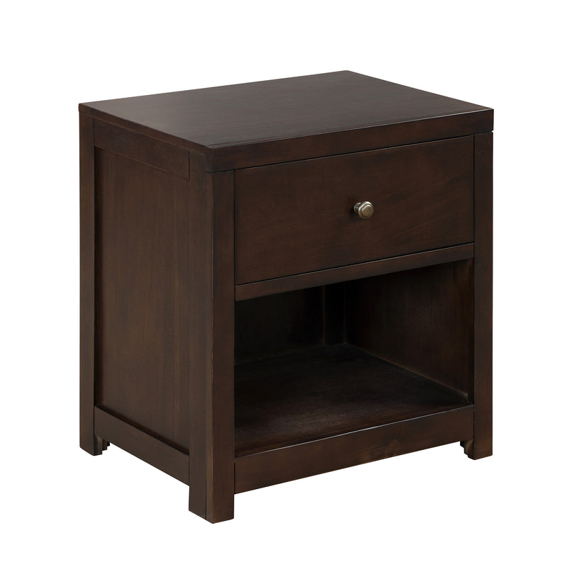 Vintage Wood Nightstand in Rich Brown