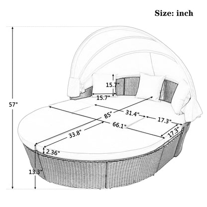 Outdoor Rattan Daybed Sunbed Set
