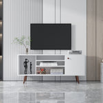 TV Stand Use in Living Room Furniture with 1 storage and 2 shelves Cabinet, high quality particle board,White