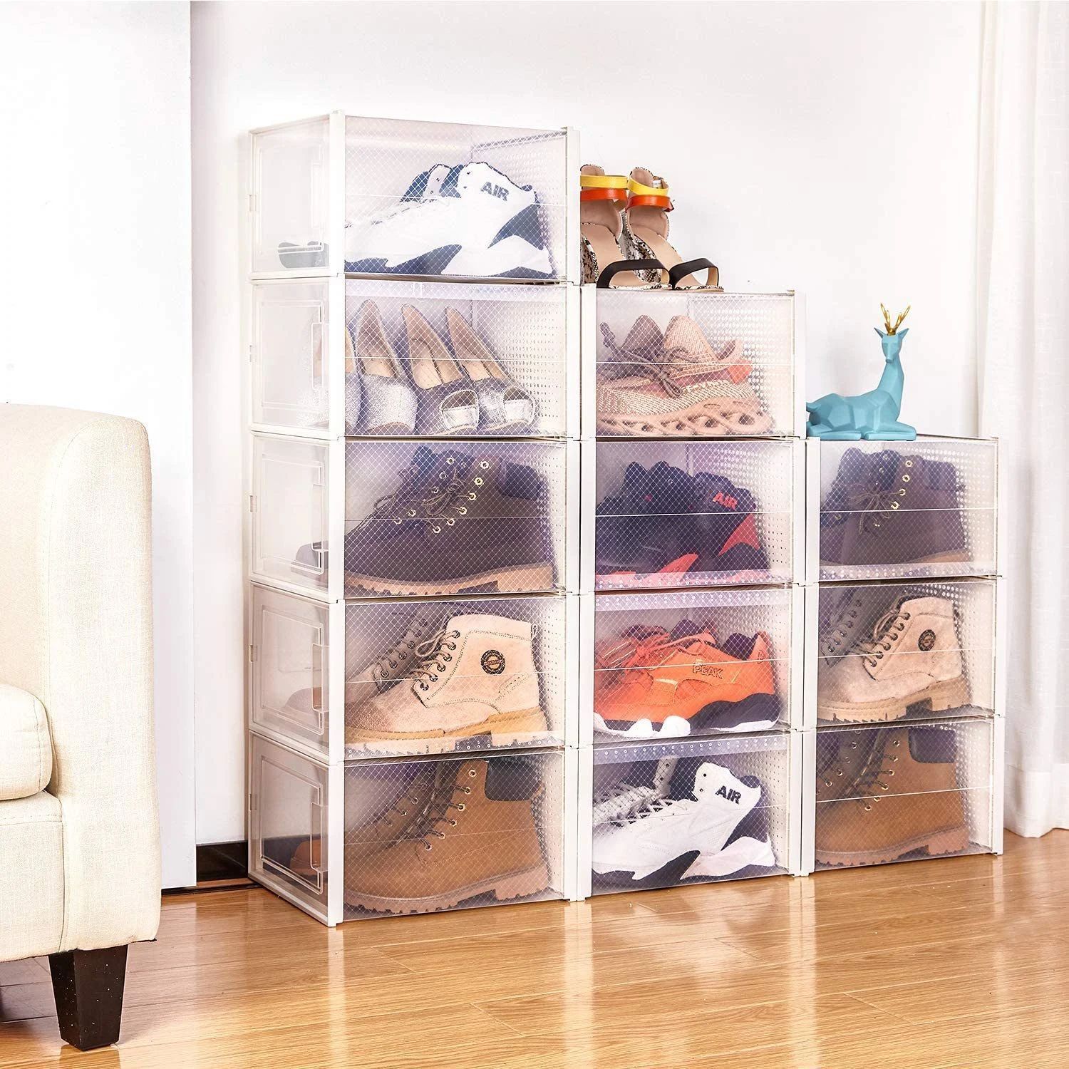 Foldable Storage Shoe Box (6 Pack X-Large)