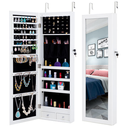 Fashion Simple Jewelry Storage Mirror Cabinet With LED Lights